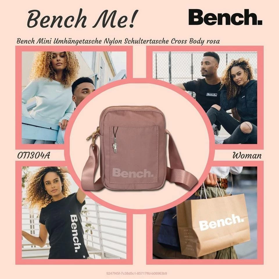 Bench. Umhängetasche »D2OTI304A Bench sportliche MiniBag Umhängetasche« (Umhängetasche), Damen, Jugend Tasche aus Nylon, Größe ca. 14cm in rosa 4 Bench. Umhängetasche »D2OTI304A Bench sportliche MiniBag Umhängetasche« (Umhängetasche), Damen, Jugend Tasche aus Nylon, Größe ca. 14cm in rosa – Bild 2
