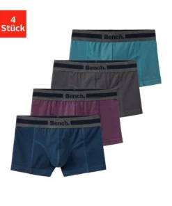 Bench. Boxer (4 Stück) mit Overlock-Nähten vorn Schwarz-anthrazit-meliert, Blau | bordeaux | anthrazit | petrol, Rot | grau-meliert | navy | weiß -Günstiges Bench Geschäft 073ee3a6 96ea 55ce 9747 f582e51e901c