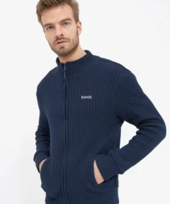 Bench. Funktionsjacke »Lido« Eleganter Rippstrick, Stickerei Navy, Charcoal Marl