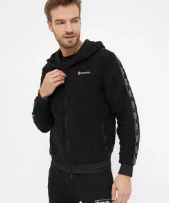 Bench. Fleecejacke »Plaint« Stickerei, Sportives Seitenband Schwarz, Navy, Grau -Günstiges Bench Geschäft 09b32799 0298 5e61 93bc d0808ca78814
