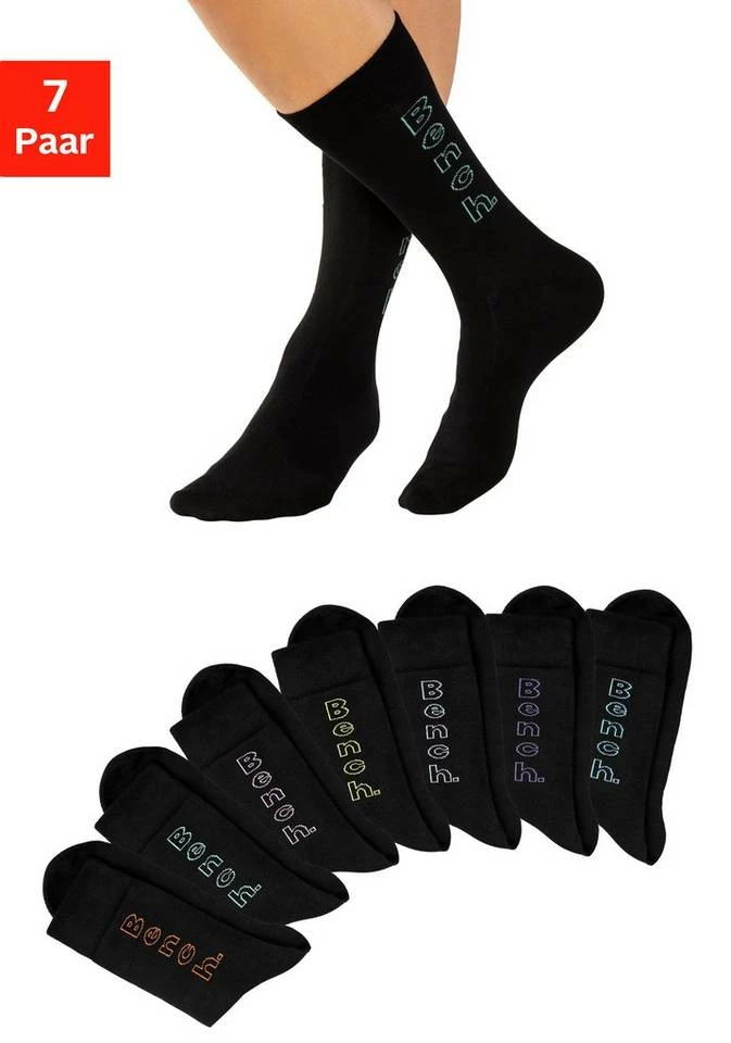 Bench. Socken (7-Paar) mit eingestricktem Schriftzug 3 Bench. Socken (7-Paar) mit eingestricktem Schriftzug