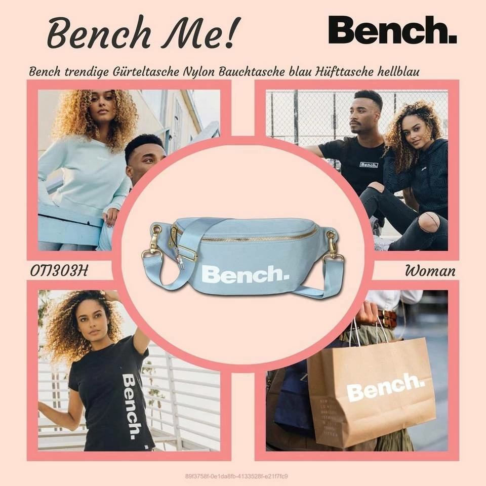 Bench. Gürteltasche »D2OTI303H Bench modische Gürteltasche blau« (Gürteltasche), Damen, Jugend Tasche aus Nylon, Größe ca. 25cm in blau, großes Logo 4 Bench. Gürteltasche »D2OTI303H Bench modische Gürteltasche blau« (Gürteltasche), Damen, Jugend Tasche aus Nylon, Größe ca. 25cm in blau, großes Logo – Bild 2