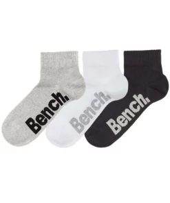 Bench. Kurzsocken (3-Paar) mit bequemen Rippbündchen Schwarz | weiß | grau, Schwarz, Jeans -Günstiges Bench Geschäft 15423282