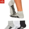 Bench. Kurzsocken (3-Paar) mit bequemen Rippbündchen Schwarz | weiß | grau, Schwarz, Jeans -Günstiges Bench Geschäft 15520442