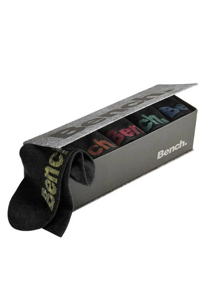 Bench. Socken (Box, 6-Paar) mit verschiedenfarbigen Logos Schwarz, Jeans-meliert, Grau-meliert 5 Bench. Socken (Box, 6-Paar) mit verschiedenfarbigen Logos Schwarz, Jeans-meliert, Grau-meliert – Bild 4