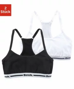 Bench. Bustier (Packung, 2 Stück) Mädchen - verstellbarer Ringerrücken Weiß | grau-meliert, Schwarz | weiß