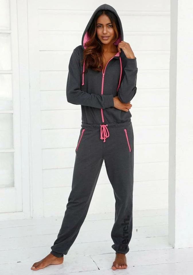 Bench. Jumpsuit mit kontrastfarbenen Details Anthrazit-meliert, Anthrazit-meliert-mint 3 Bench. Jumpsuit mit kontrastfarbenen Details Anthrazit-meliert, Anthrazit-meliert-mint