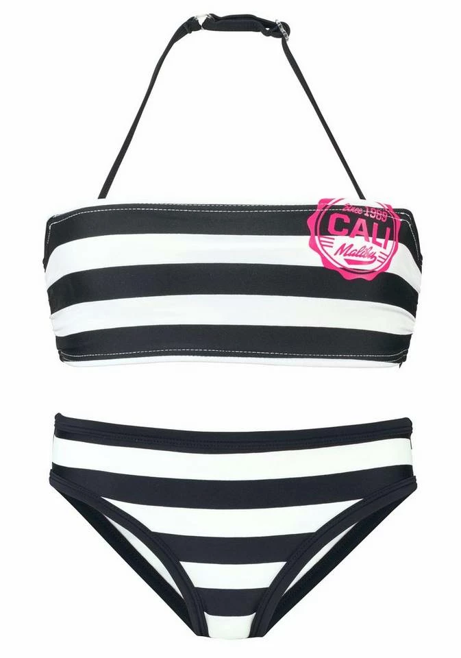 Bench. Bandeau-Bikini mit trendigen Streifen Schwarz-weiß, Blau-weiß, Pink-weiß 8 Bench. Bandeau-Bikini mit trendigen Streifen Schwarz-weiß, Blau-weiß, Pink-weiß – Bild 6