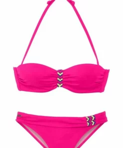 Bench. Bügel-Bandeau-Bikini mit buntem Flechtdetail Weiß, Pink, Schwarz 10 Bench. Bügel-Bandeau-Bikini mit buntem Flechtdetail Weiß, Pink, Schwarz -Günstiges Bench Geschäft 19009121