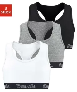 Bench. Bustier (3 Stück) mit Ringerrücken Rose | weiß | grau-meliert, Schwarz | weiß | grau-meliert 16 Bench. Bustier (3 Stück) mit Ringerrücken Rose | weiß | grau-meliert, Schwarz | weiß | grau-meliert -Günstiges Bench Geschäft 19021922