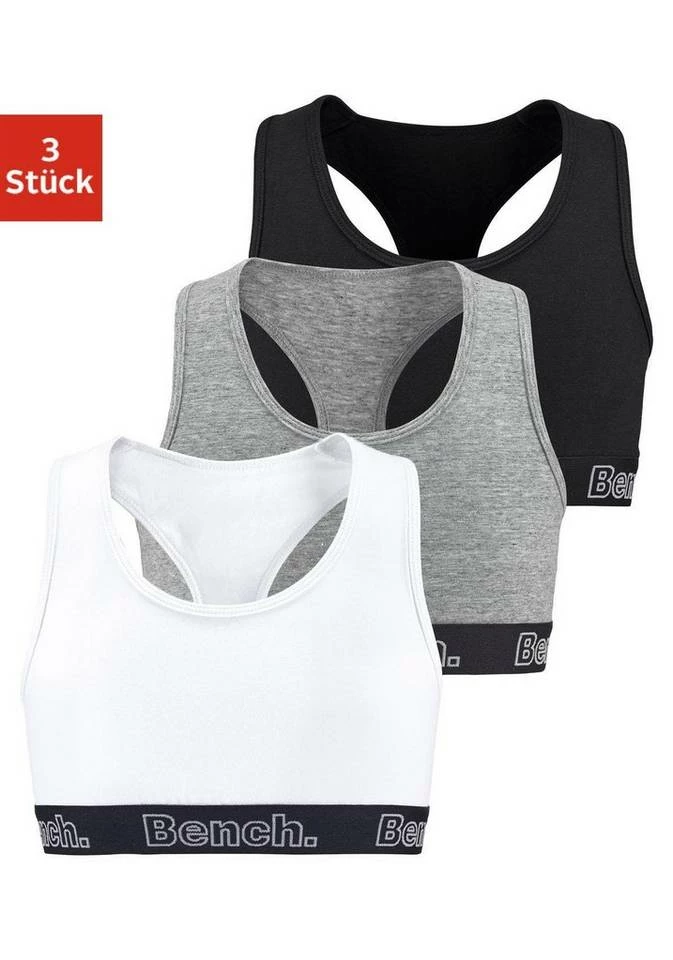 Bench. Bustier (3 Stück) mit Ringerrücken Rose | weiß | grau-meliert, Schwarz | weiß | grau-meliert 9 Bench. Bustier (3 Stück) mit Ringerrücken Rose | weiß | grau-meliert, Schwarz | weiß | grau-meliert – Bild 8