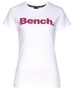 Bench. Rundhalsshirt »LEORA« mit frontalem Logodruck Black, White