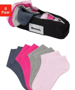 Bench. Sneakersocken (Federtasche, 8-Paar) in ansprechendem Mäppchen mit Reißverschluss 8 x schwarz, 2 x jeansblau-meliert | 2 x rose | 2 x pink | 2 x grau-meliert -Günstiges Bench Geschäft 1f6acd6b a78a 5fe9 8604 62b13f48dc19