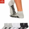 Bench. Kurzsocken (6-Paar) mit komfortablem Rippbündchen Schwarz, Schwarz | weiß | grau
