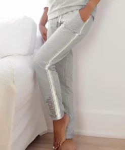 Bench. Relaxhose mit gestreiftem Bund und Glanzprint Grau-meliert, Mint, Apricot -Günstiges Bench Geschäft 22875644