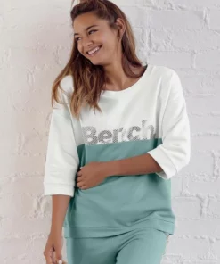 Bench. Sweatshirt im Colorblocking Design Ecru-grau-meliert, Mint-ecru, Apricot-ecru -Günstiges Bench Geschäft 22875649