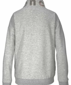 Bench. Sweatjacke mit Glanzprint am Stehkragen Apricot, Mint, Grau-meliert -Günstiges Bench Geschäft 22925248