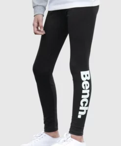 Bench. Leggings mit BENCH-Logodruck Grau-meliert, Schwarz