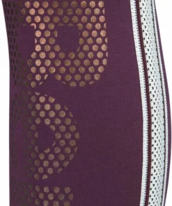 Bench. Leggings mit Logodruck in Metalloptik Schwarz, Aubergine -Günstiges Bench Geschäft 24149584