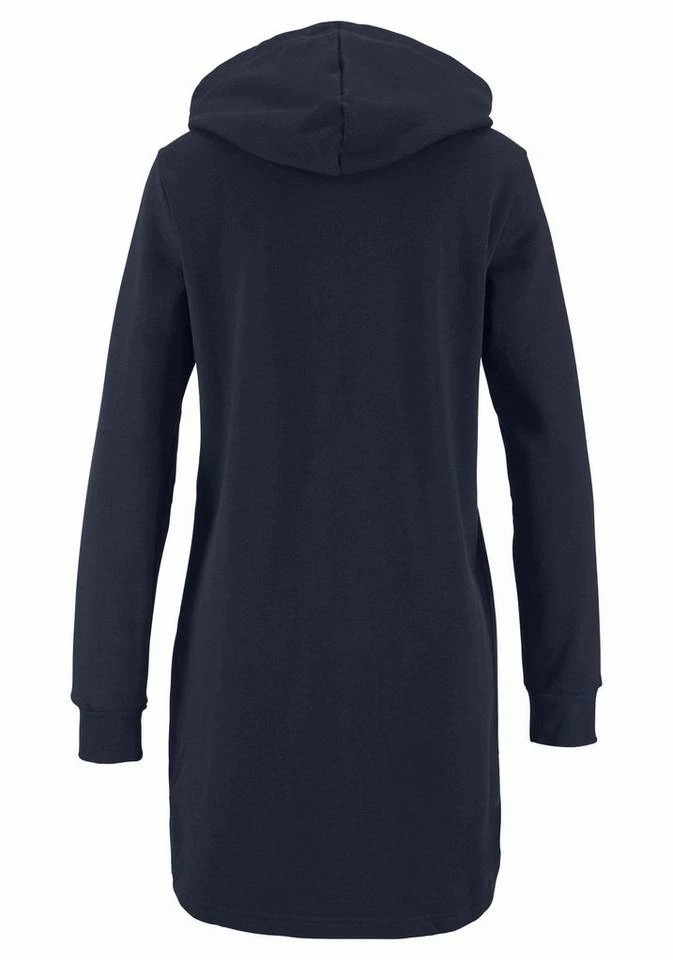 Bench. Sweatkleid mit Kapuze, kurzem Zipper und Kängurutasche Grau-meliert, Marine 5 Bench. Sweatkleid mit Kapuze, kurzem Zipper und Kängurutasche Grau-meliert, Marine – Bild 3