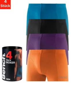 Bench. Boxer (4 Stück) in der Dose Navy | anthrazit-meliert | rot | schwarz, Blau | anthrazit-meliert | petrol | bordeaux, Schwarz, Schwarz | türkis | orange | lila -Günstiges Bench Geschäft 281e0281 cca8 598d 8e79 aa453d35d969