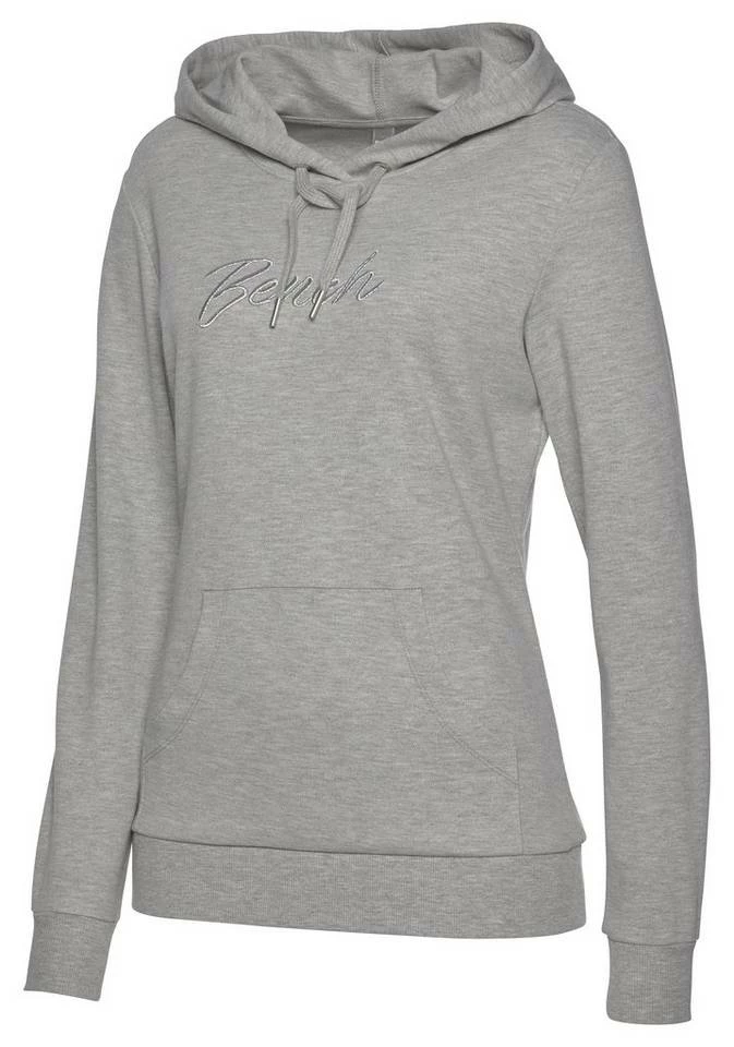 Bench. Kapuzensweatshirt mit glänzender Logostickerei Schwarz, Ecru, Hellgrau-meliert 7 Bench. Kapuzensweatshirt mit glänzender Logostickerei Schwarz, Ecru, Hellgrau-meliert – Bild 5