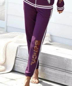 Bench. Sweathose mit Logodruck in Metalloptik Schwarz, Aubergine -Günstiges Bench Geschäft 30b003fd b633 5d53 97e2 7e1a11a96141