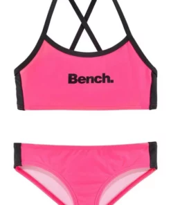 Bench. Bustier-Bikini mit gekreuzten Trägern Blau-weiß, Türkis-schwarz, Pink-schwarz, Schwarz-weiß -Günstiges Bench Geschäft 31422006