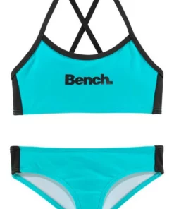 Bench. Bustier-Bikini mit gekreuzten Trägern Blau-weiß, Türkis-schwarz, Pink-schwarz, Schwarz-weiß -Günstiges Bench Geschäft 31422267