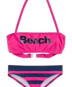 Bench. Bandeau-Bikini mit großem Logoprint Pink-marine, Schwarz-grau -Günstiges Bench Geschäft 31422272