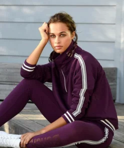 Bench. Leggings mit Logodruck in Metalloptik Schwarz, Aubergine -Günstiges Bench Geschäft 31611783