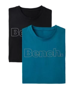 Bench. Langarmshirt (Packung, 2er-Pack) mit Bench. Print vorn Navy | grau-meliert, Petrol | schwarz -Günstiges Bench Geschäft 31616506