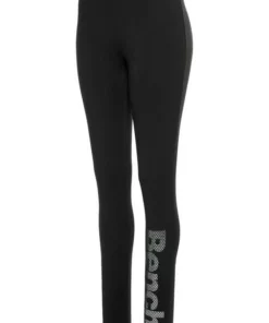 Bench. Leggings mit Logodruck in Metalloptik Schwarz, Grau-meliert -Günstiges Bench Geschäft 31816054