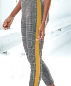 Bench. 7/8-Leggings mit Kontrastfarben seitlichem Tape Kariert-rostrot, Kariert-curry -Günstiges Bench Geschäft 33667684