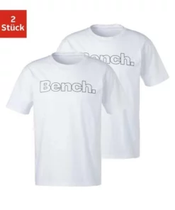 Bench. T-Shirt »Homewear« (2er-Pack) mit Bench. Print vorn Weiß | weiß, Petrol | schwarz, Grau-meliert | navy, Schwarz | schwarz