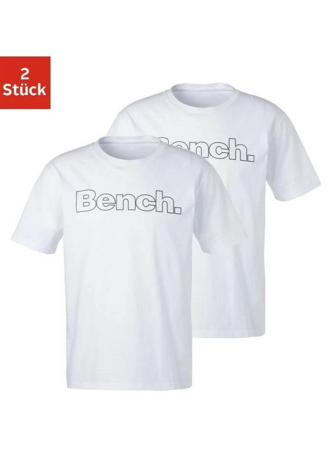 Bench. T-Shirt »Homewear« (2er-Pack) mit Bench. Print vorn Weiß | weiß, Petrol | schwarz, Grau-meliert | navy, Schwarz | schwarz 3 Bench. T-Shirt »Homewear« (2er-Pack) mit Bench. Print vorn Weiß | weiß, Petrol | schwarz, Grau-meliert | navy, Schwarz | schwarz