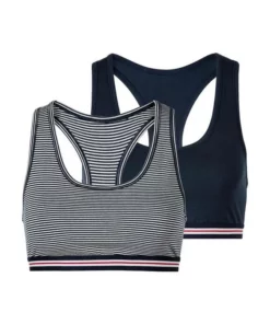 Bench. Bustier (2-tlg) mit Racerback und kleinem Logodruck hinten Marine-gestreift | marine-uni, Rot-gestreift | rot-uni -Günstiges Bench Geschäft 34506361