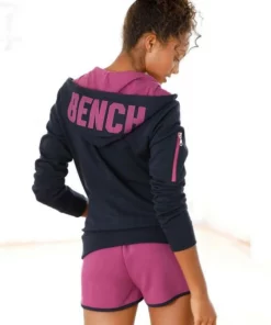 Bench. Kapuzensweatjacke »Contrast« mit Reißverschlusstasche am Ärmel Navy-pink, Grau-meliert-pfirsich, Schwarz-weiß -Günstiges Bench Geschäft 35142601