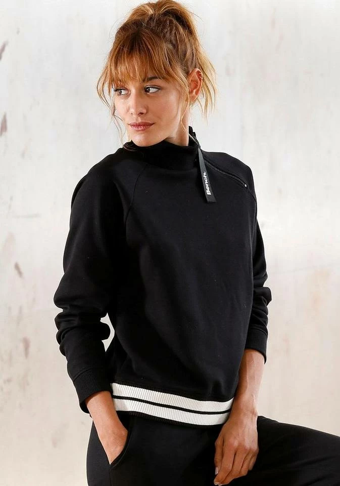 Bench. Sweater mit Stehkragen und gestreiftem Bund Schwarz, Ecru 8 Bench. Sweater mit Stehkragen und gestreiftem Bund Schwarz, Ecru – Bild 6