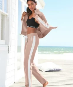 Bench. Sweatjacke mit Seitenstreifen und Stehkragen Stone-weiß, Schwarz-weiß, Nude-weiß -Günstiges Bench Geschäft 35359902