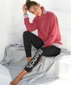 Bench. Leggings mit Logodruck in Metalloptik Schwarz, Grau-meliert -Günstiges Bench Geschäft 35850896