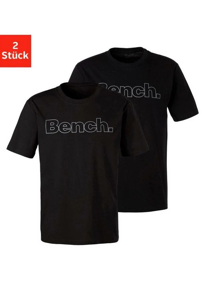 Bench. T-Shirt »Homewear« (2er-Pack) mit Bench. Print vorn Weiß | weiß, Petrol | schwarz, Grau-meliert | navy, Schwarz | schwarz 12 Bench. T-Shirt »Homewear« (2er-Pack) mit Bench. Print vorn Weiß | weiß, Petrol | schwarz, Grau-meliert | navy, Schwarz | schwarz – Bild 10