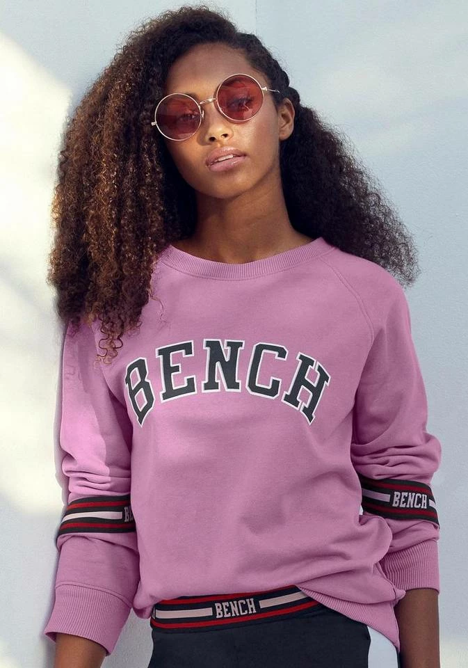Bench. Sweatshirt mit Logo Tape an den Ärmeln Dunkelrosa-rosa, Weiß 9 Bench. Sweatshirt mit Logo Tape an den Ärmeln Dunkelrosa-rosa, Weiß – Bild 7