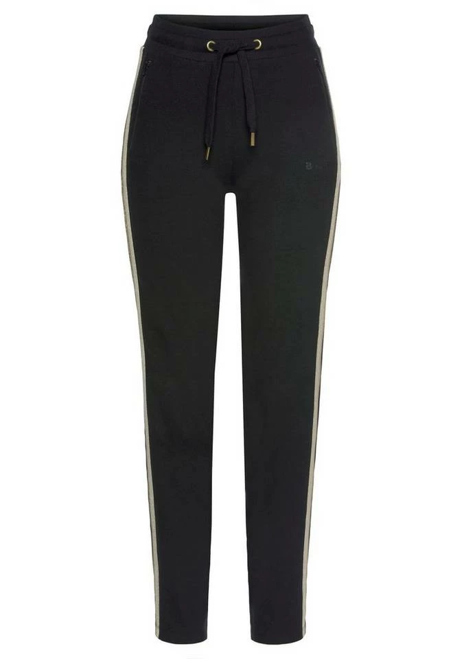 Bench. Relaxhose mit Glitzer Seitenstreifen Rosé, Beige-melange, Schwarz 4 Bench. Relaxhose mit Glitzer Seitenstreifen Rosé, Beige-melange, Schwarz – Bild 2