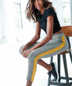 Bench. 7/8-Leggings mit Kontrastfarben seitlichem Tape Kariert-rostrot, Kariert-curry -Günstiges Bench Geschäft 51bac6eb 4f9d 5a21 9789 073089499759