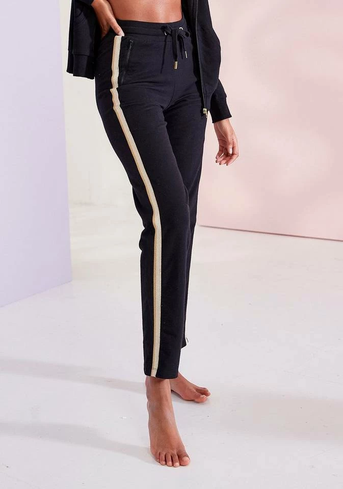 Bench. Relaxhose mit Glitzer Seitenstreifen Rosé, Beige-melange, Schwarz 3 Bench. Relaxhose mit Glitzer Seitenstreifen Rosé, Beige-melange, Schwarz