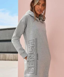 Bench. Sweatkleid mit senkrechtem Logodruck Schwarz, Grau, Altrosa -Günstiges Bench Geschäft 5ede7797 4017 53b4 9d7a d1f91e498c7a