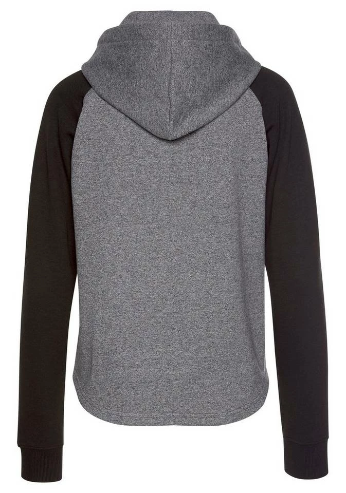 Bench. Kapuzensweatshirt mit farblich abgesetzten Ärmeln und Logodruck Dunkelgrün-grau, Weiß-rosa, Grau-schwarz 6 Bench. Kapuzensweatshirt mit farblich abgesetzten Ärmeln und Logodruck Dunkelgrün-grau, Weiß-rosa, Grau-schwarz – Bild 4