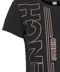 Bench. T-Shirt mit senkrechtem Logodruck Altrosa, Grau, Schwarz -Günstiges Bench Geschäft 7c9c36a2 4551 58fe 9e58 9035608656af