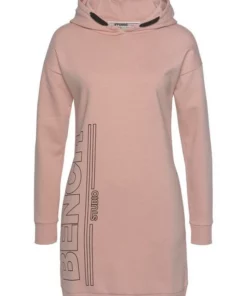 Bench. Sweatkleid mit senkrechtem Logodruck Schwarz, Grau, Altrosa -Günstiges Bench Geschäft 8398c399 2b2b 55b9 8e7d fa90d027aae2